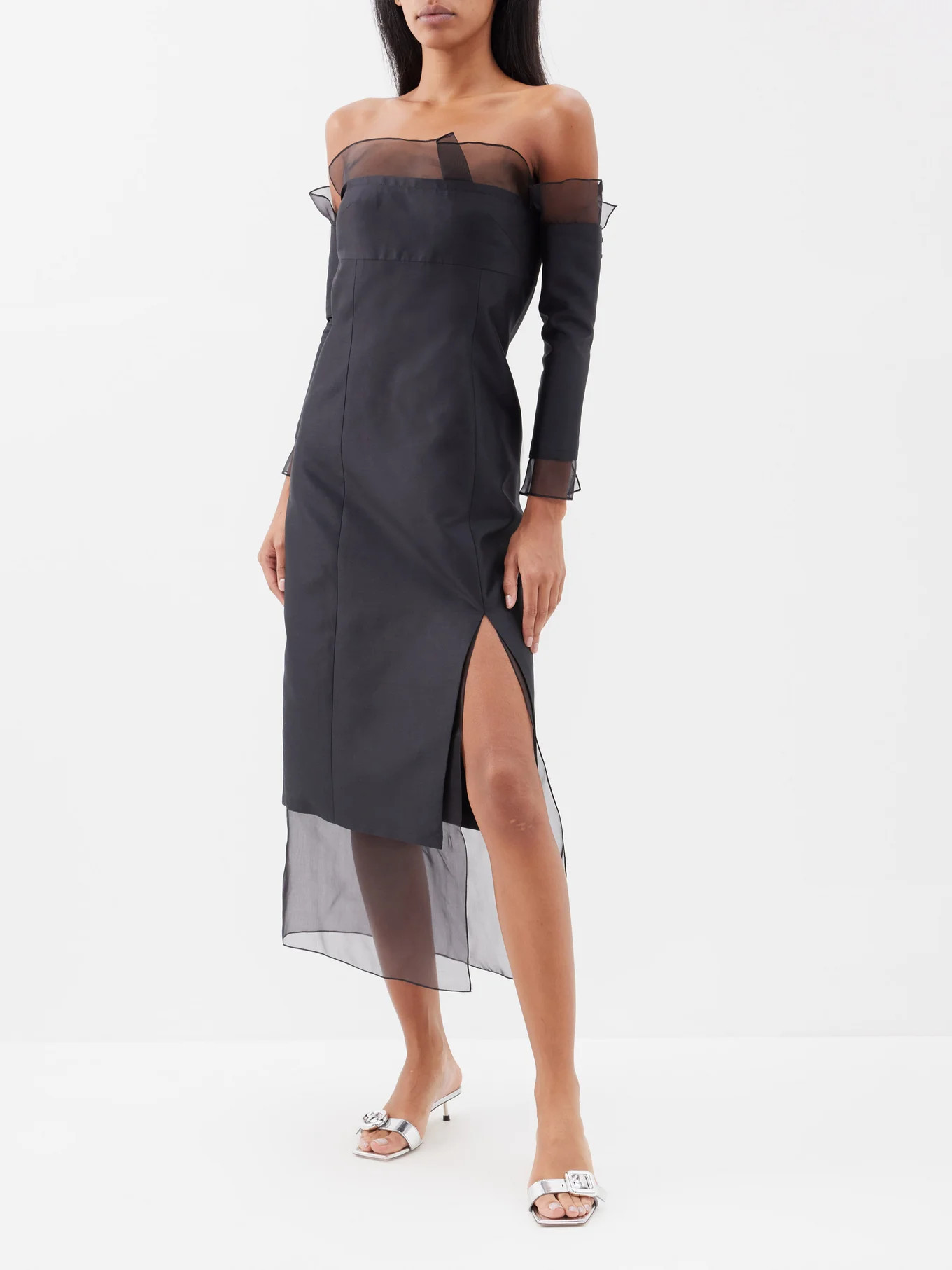 Sleeve me alone Mikado cotton-silk blend dress | Rosie Assoulin | Matches (US)