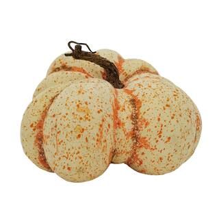 9" Orange & Cream Speckled Flat Pumpkin by Ashland® | Michaels Stores