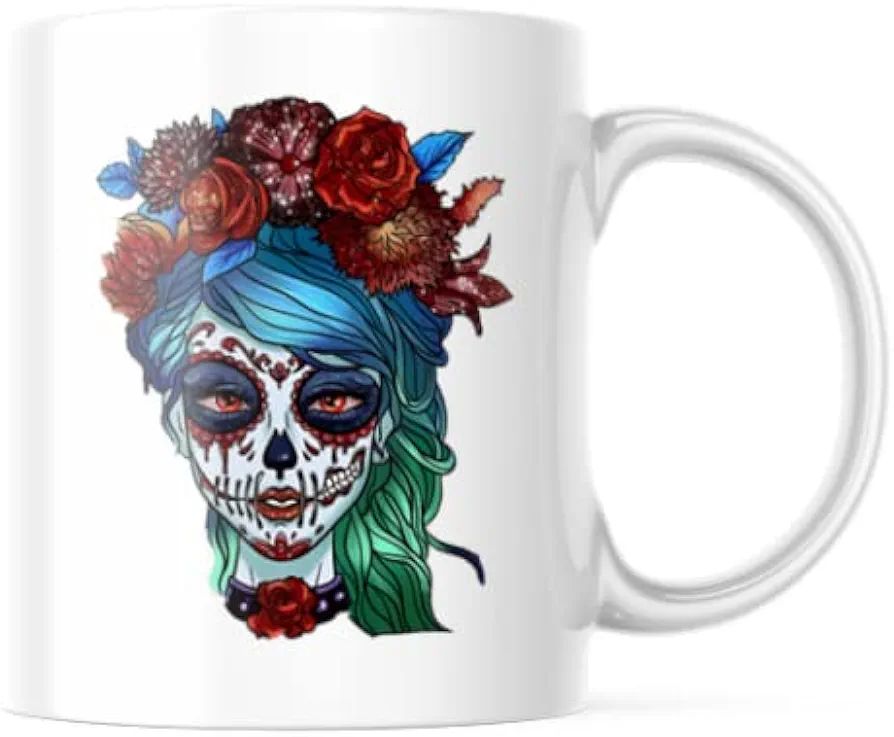 Amazon.com | JMM Industries Sugar Skull Coffee Mug Dia De Los Muertos Day of the Dead Cute Love Beau | Amazon (US)
