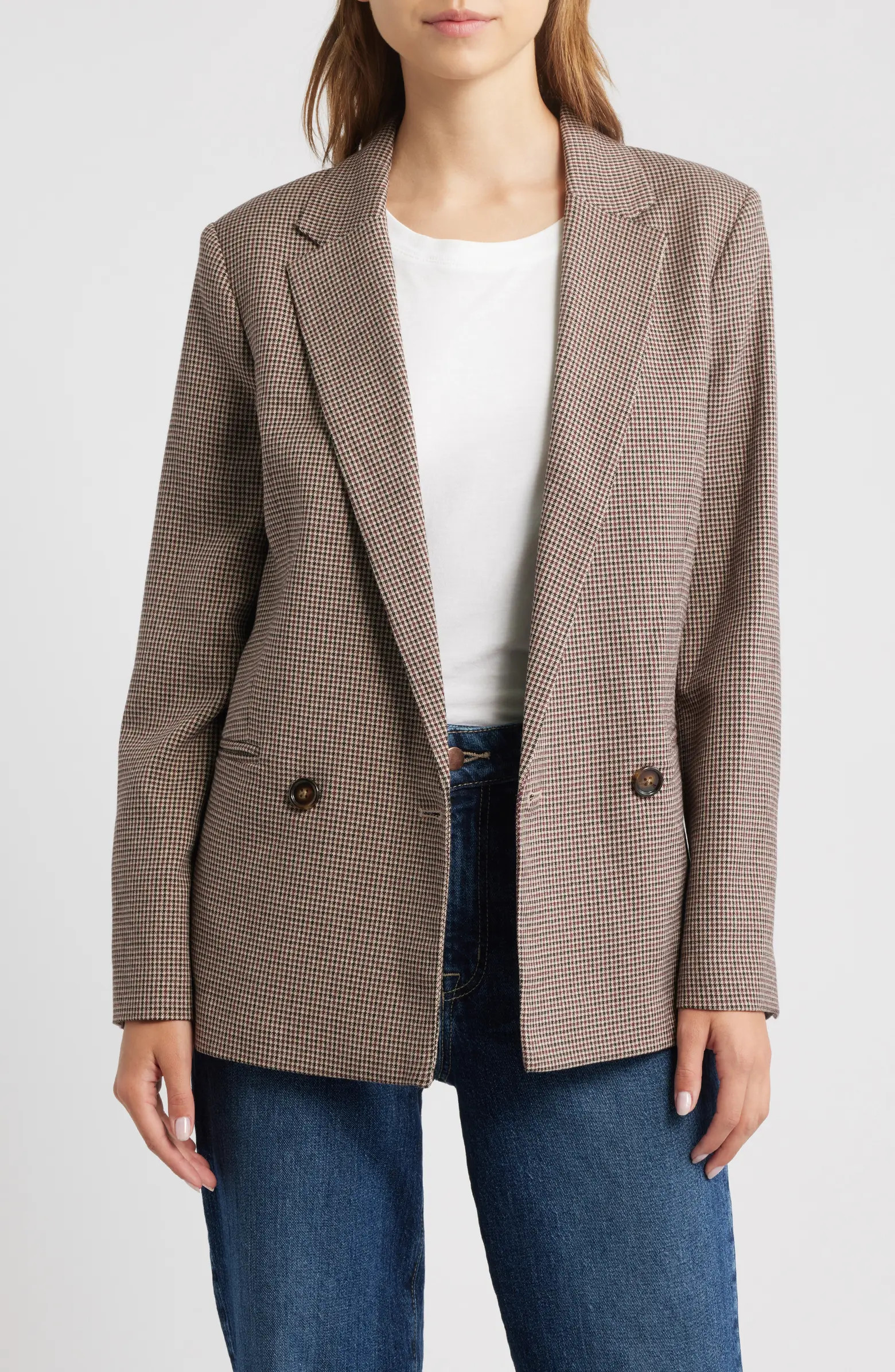 Houndstooth Double Breasted Blazer | Nordstrom