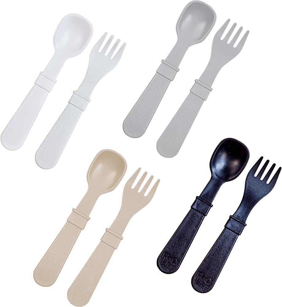 RE-PLAY Made in USA 8pk Toddler Feeding Utensils Spoon and Fork Set | Made from BPA Free Eco Frie... | Amazon (US)