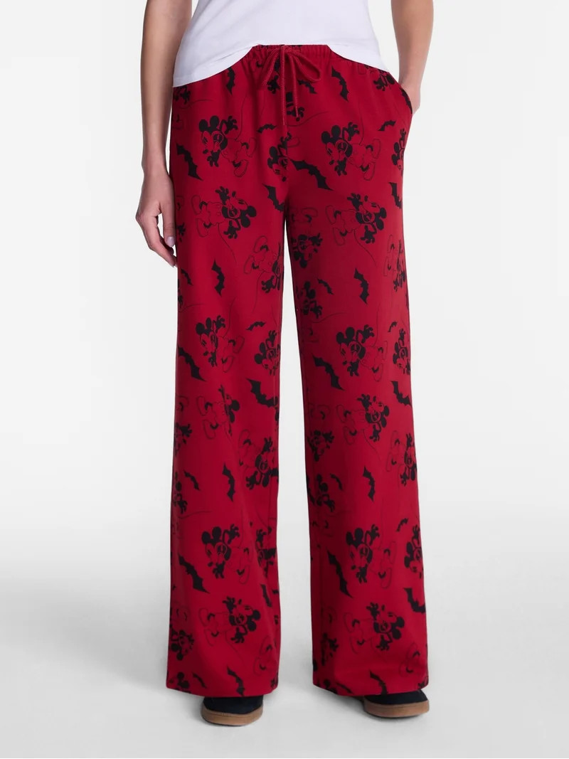Disney Mickey Mouse Women's Halloween Fleece Wide Leg Jogger Pants, Sizes XXS-XXL | Walmart (US)