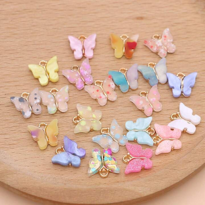 10pcs Randomly Mixed Butterfly Shaped Diy Jewelry Pendant | SHEIN USA | SHEIN