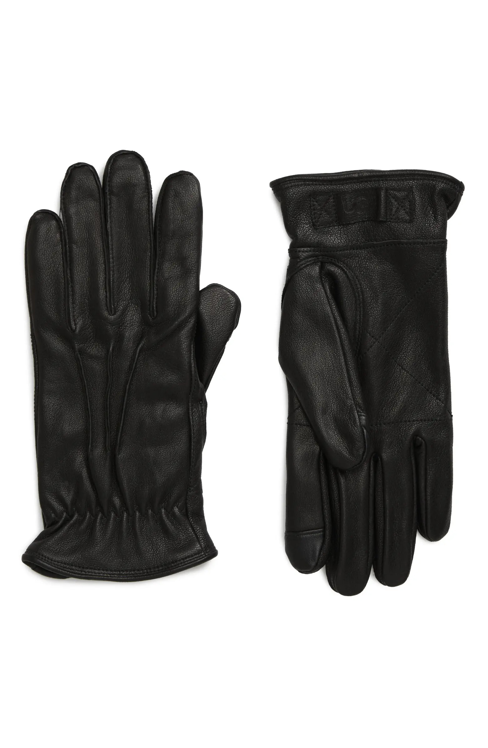 Three-Point Leather Tech Gloves | Nordstrom