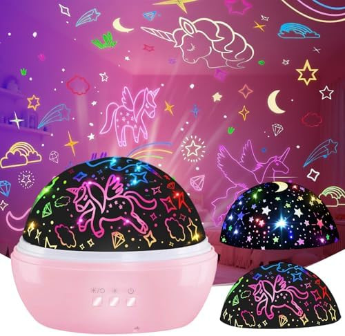 MINGKIDS Unicorn Toys Night Light for Toddler Girls,Unicorn Gifts Age 6-8,Unicorns and Starry Nig... | Amazon (US)