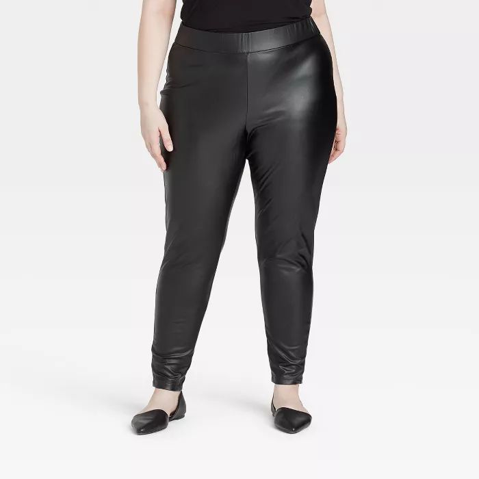 Women's Plus Size Faux Leather Leggings - Ava & Viv™ | Target