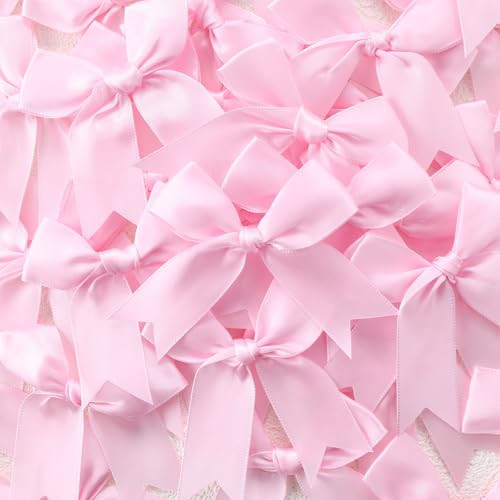 100 Pcs Pink Gift Wrap Bows,3.3 Inch Elegant Bows for Gift Wrapping, DIY Crafts, Party Decorations, Baby Shower, Birthday, Wedding Decor,Christmas, Gift Bags | Amazon (US)