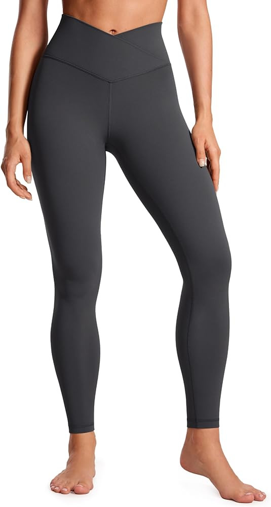 CRZ YOGA Womens Butterluxe Cross Waist Workout Leggings 28" - V Crossover High Waisted Gym Athlet... | Amazon (US)