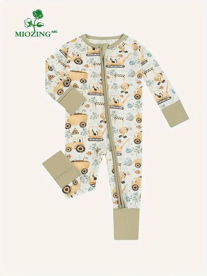 Baby Bamboo Fabric Toddler Baby's Soft Comfy Bodysuit, Cute Cartoon Print Zip Up Jumpsuit, Infant... | Temu Affiliate Program