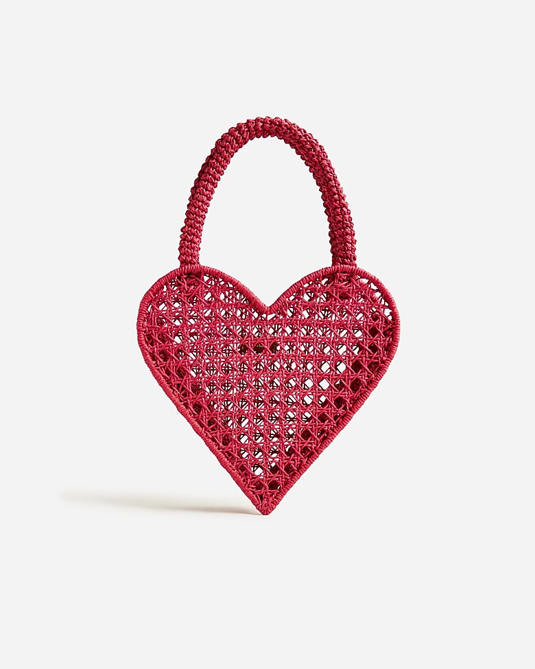 Small heart straw bag | J. Crew US
