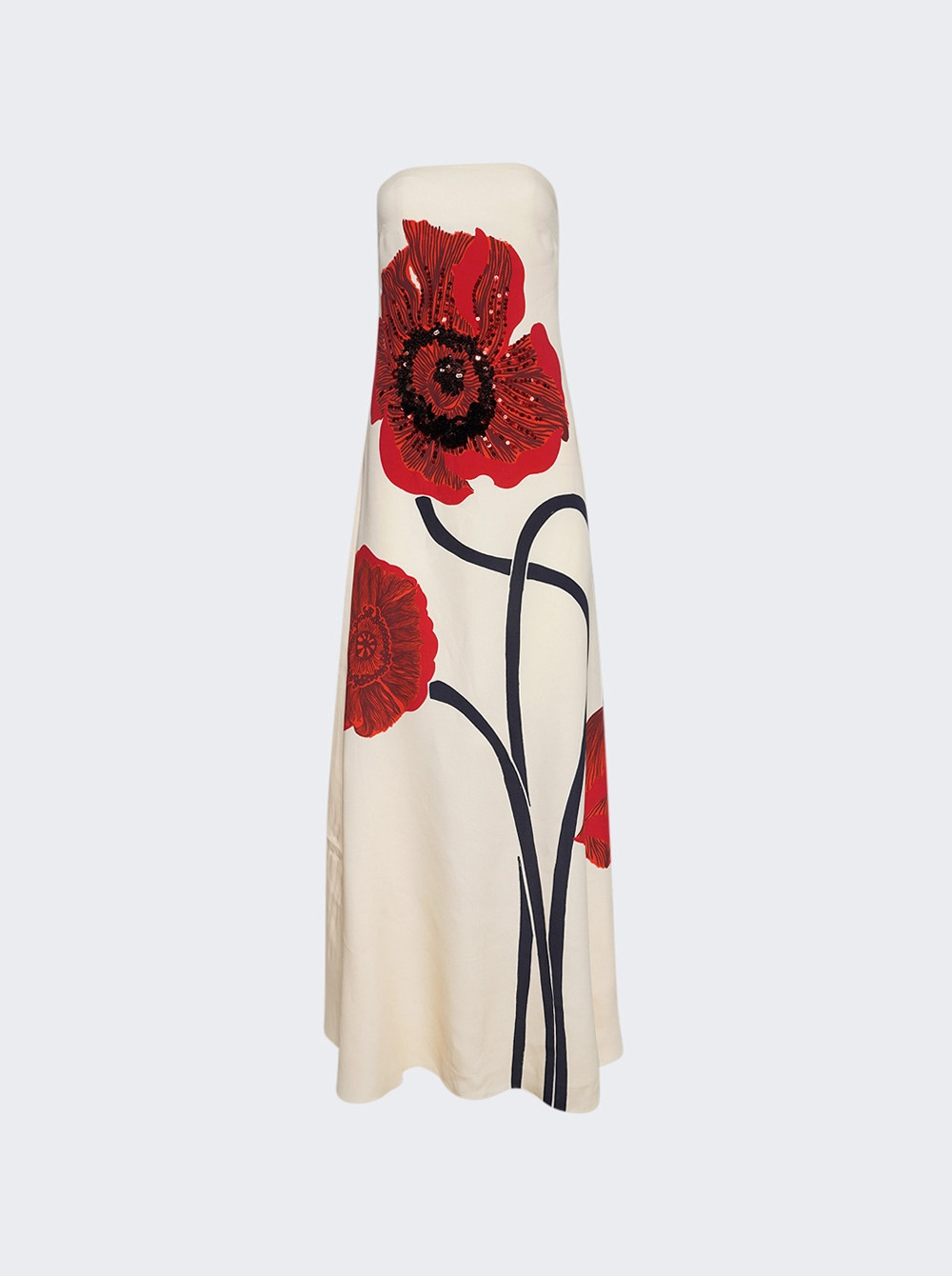 Red Petals Maxi Dress Ecru And Red  | The Webster | The Webster