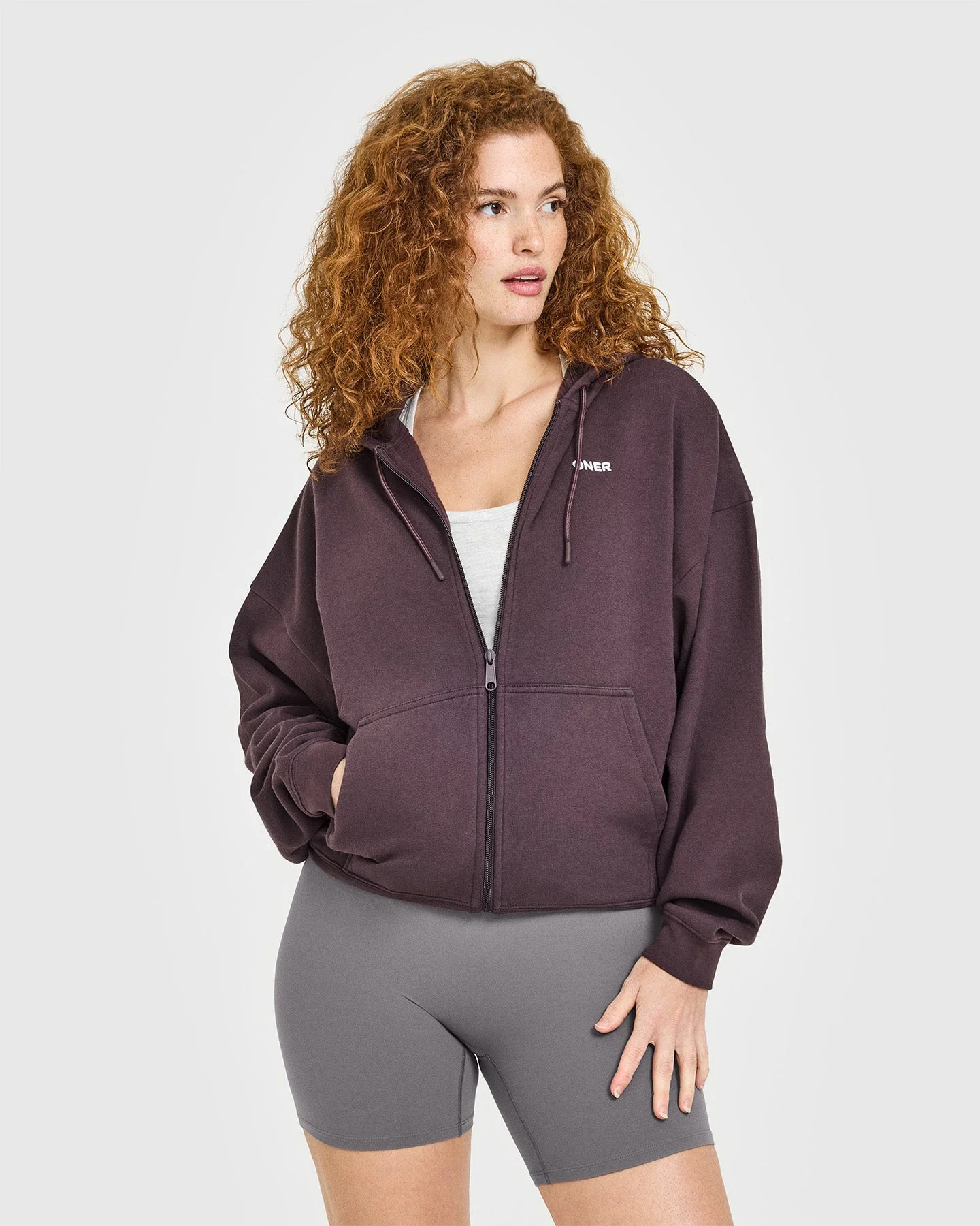 Mid Weight Relaxed Zip Up Hoodie 
 Umber Brown | Oner Active (UK / US)