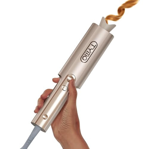 Upgraded Automatic Rotating Curling Iron - TYMO CurlPro Plus Long Barrel Curling Wand for Long Hair, Ceramic 1 Inch Hair Curler for Women, Anti-Scald, Tangle-Free, 600M Ionic, Dual Voltage, Gold | Amazon (US)