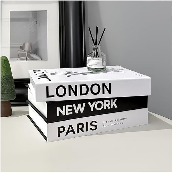 Decorative Books for Home Coffee Table Decor with Stylish Bookshelf and Office Living Room Black ... | Amazon (US)