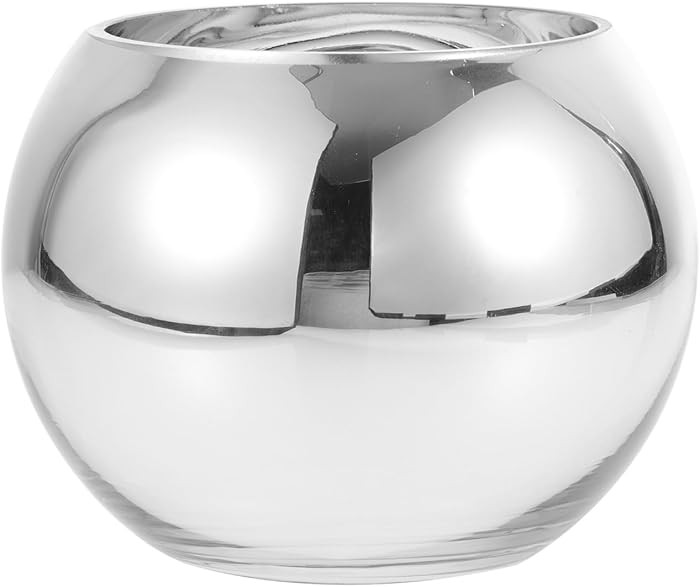 DECHOUS Silver Round Flower Vase Modern Vase Centerpieces for Desktop Floral Arrangement Decorati... | Amazon (US)
