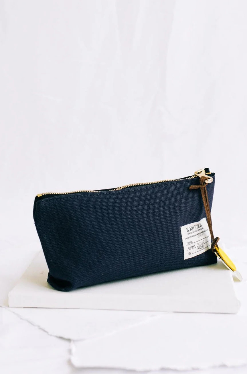 Lucy | Signature Navy Canvas Zipper Pouch | R. Riveter