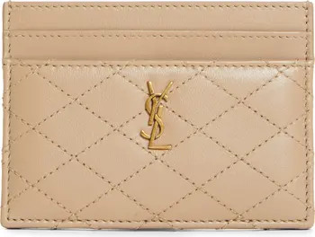 Saint Laurent Gaby Quilted Leather Card Case | Nordstrom | Nordstrom