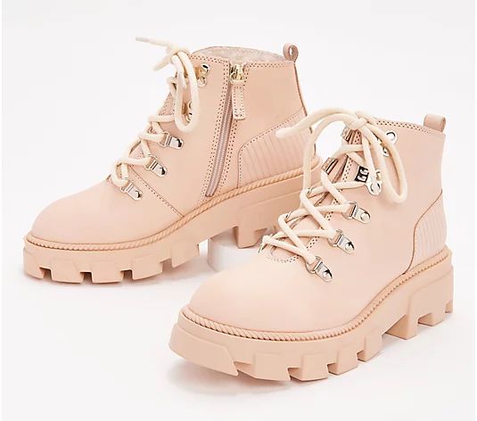 Kelsi Dagger Lace-Up Lug Ankle Boots - Bronx | QVC