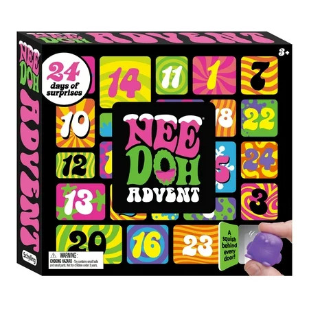 Schylling NeeDoh Advent Calendar, 24 Days of Surprise Mini Squish Sensory Toys, Children Ages 3+ | Walmart (US)