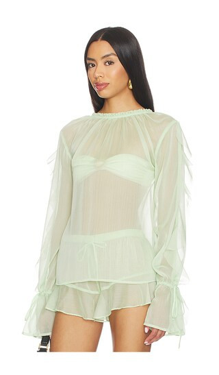 Shani Shemer Jeanie Longsleeve Top in Mint. Size S | Revolve Clothing (Global)