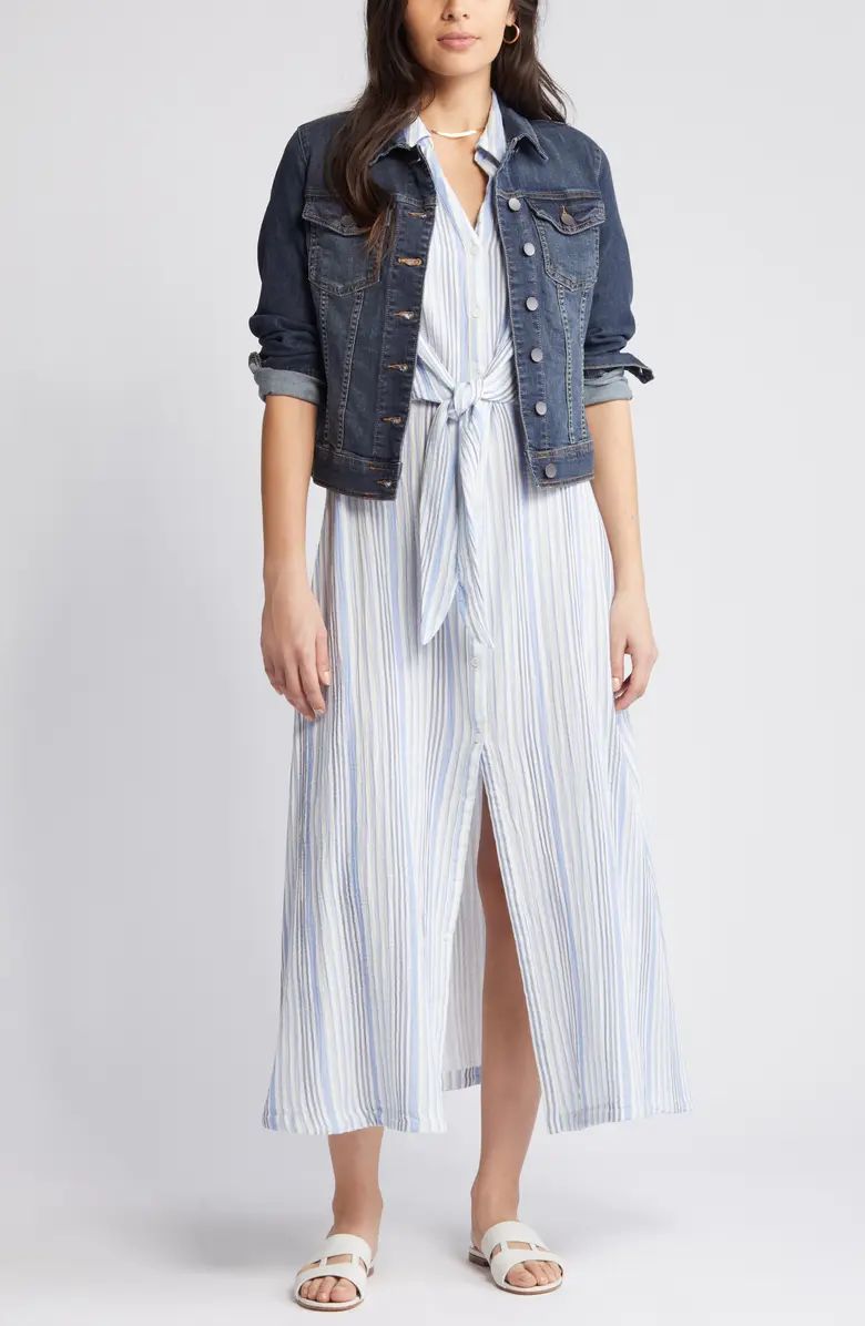 Stripe Cotton Gauze Shirtdress | Nordstrom