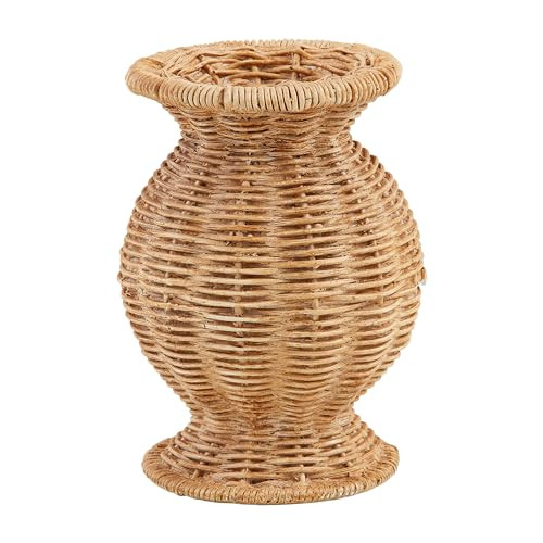 Mud Pie Wide Resin Basket Weave Vase; 6 1/2" x 4 1/4" Dia | Amazon (US)