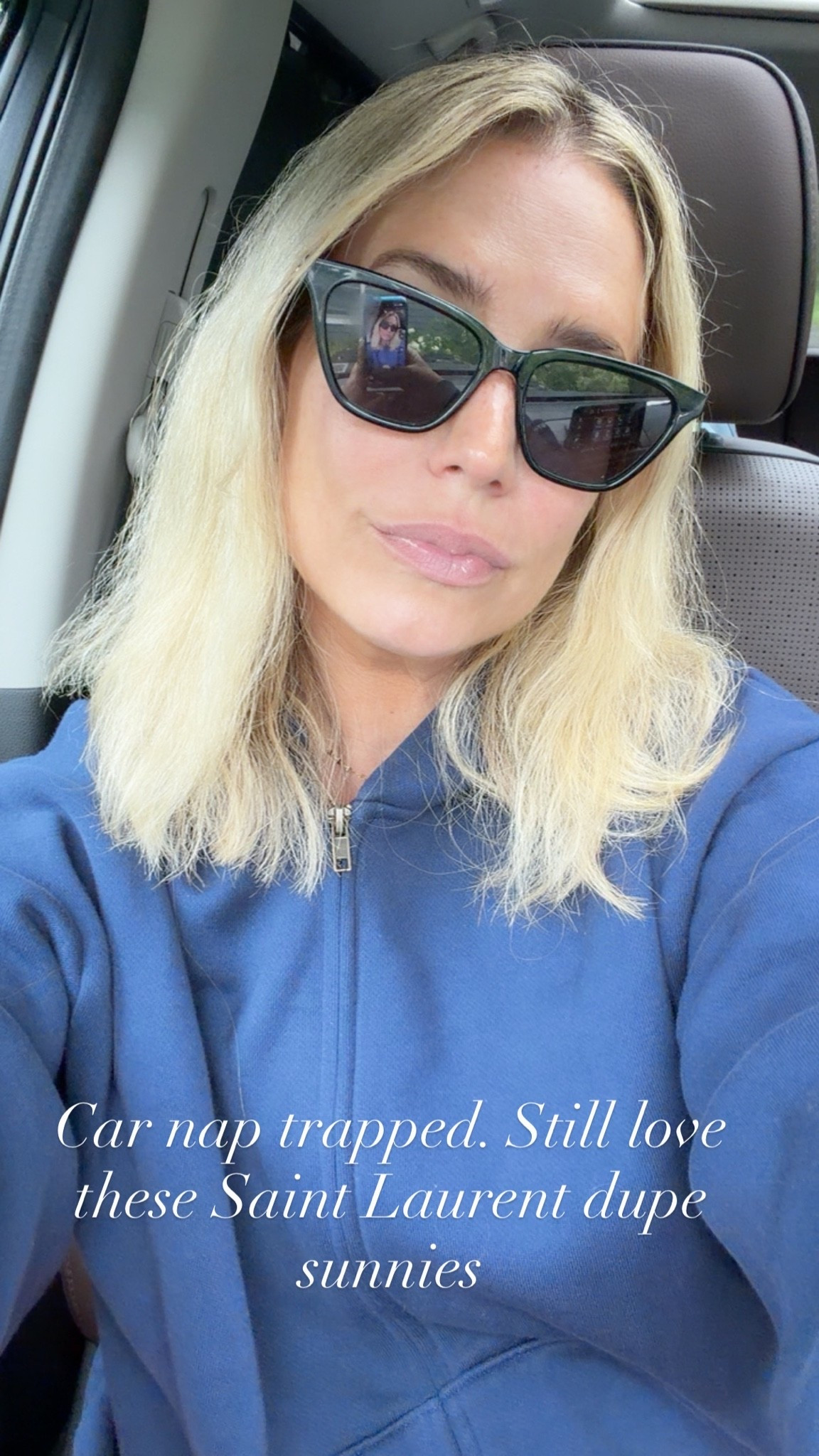 Nap trapped in the car - still loving me new lob and my Saint Laurent dupe sunnies that ar — daily edit cover from Found by Em