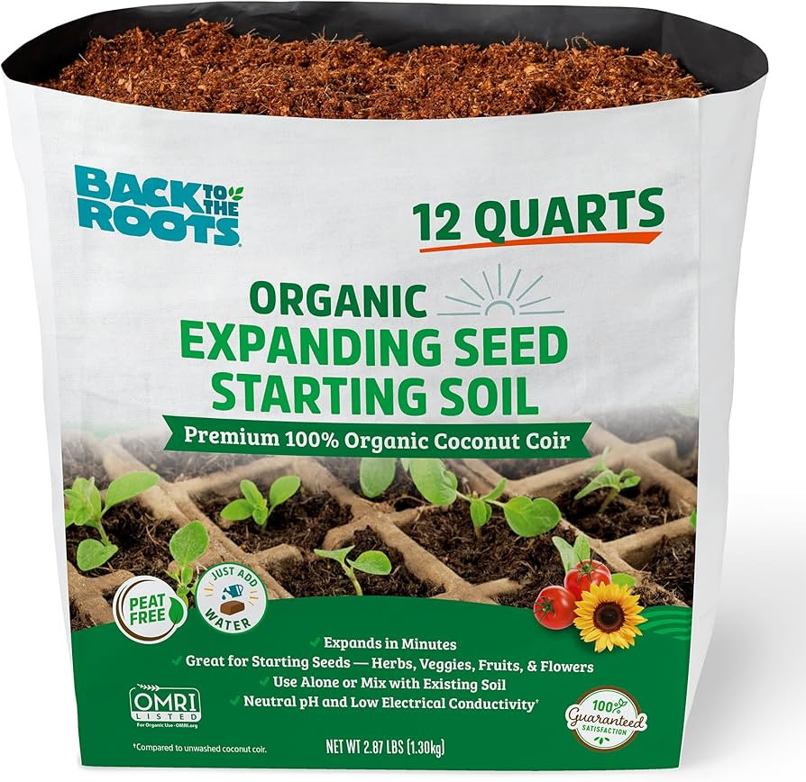 Back to The Roots Organic Seed Starting, Compressed Block expands to 12 Quarts, Made for Herbs, V... | Amazon (US)