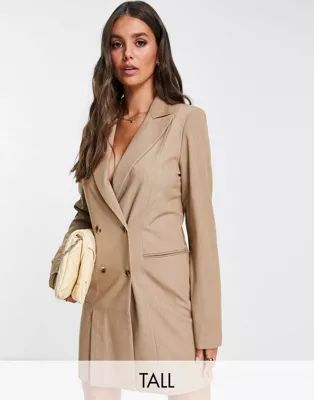 4th & Reckless Tall double breasted blazer dress in mocha | ASOS (Global)