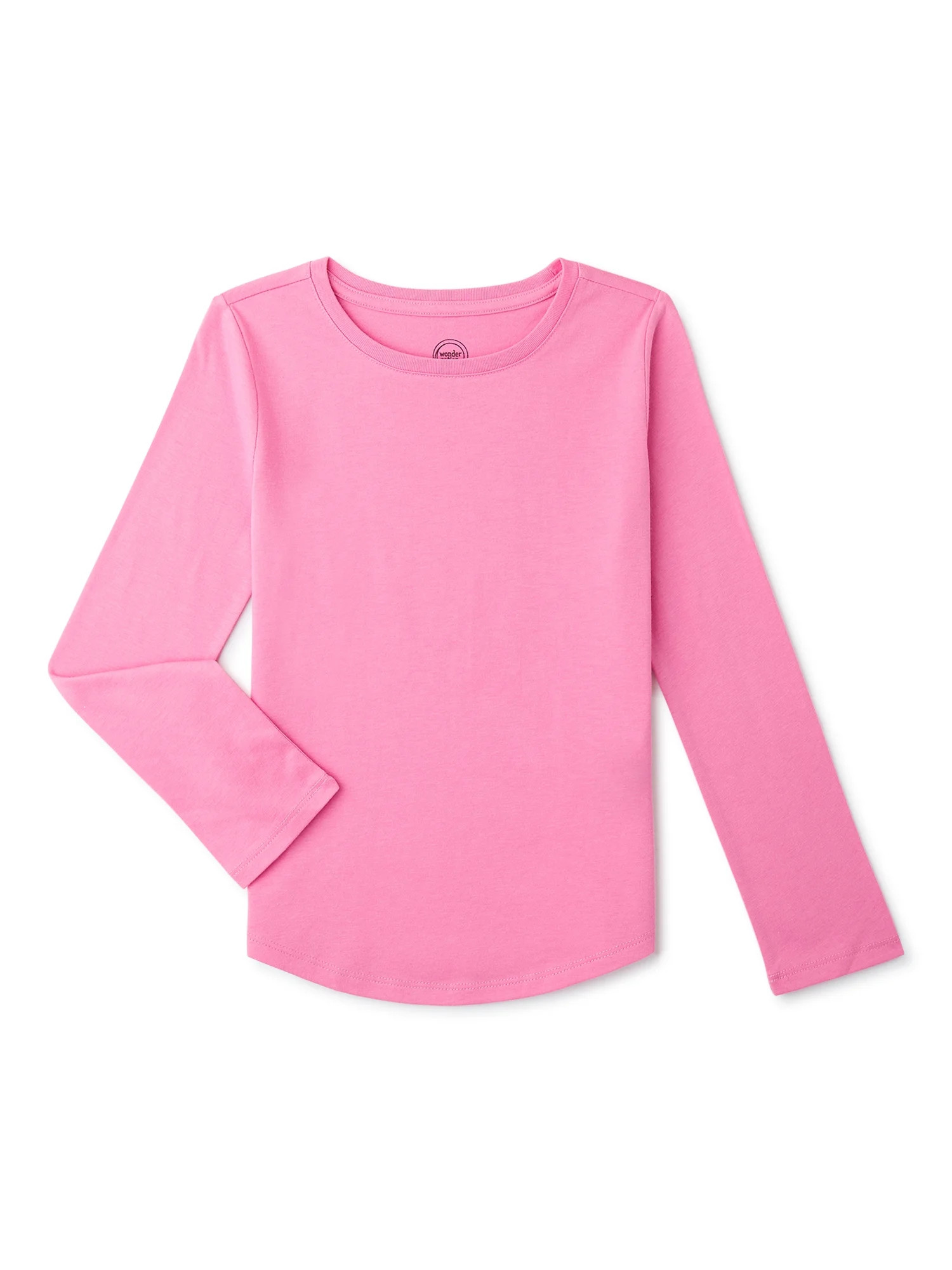 Wonder Nation Girls Kid Tough T-Shirt with Long Sleeves, Sizes 4-18 & Plus - Walmart.com | Walmart (US)