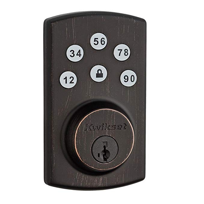 Kwikset 907 Powerbolt 2.0 Electronic Deadbolt featuring SmartKey in Venetian Bronze - 99070-103 | Amazon (US)