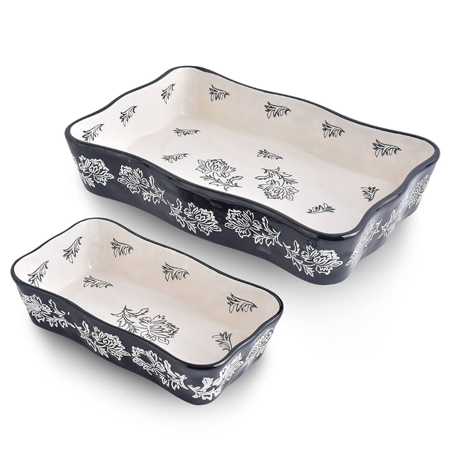 Wisenvoy Baking Dish Casserole Dish Ceramic Lasagna Pan 2-Pcs Bakeware Sets Baking Dishes Baking ... | Amazon (US)