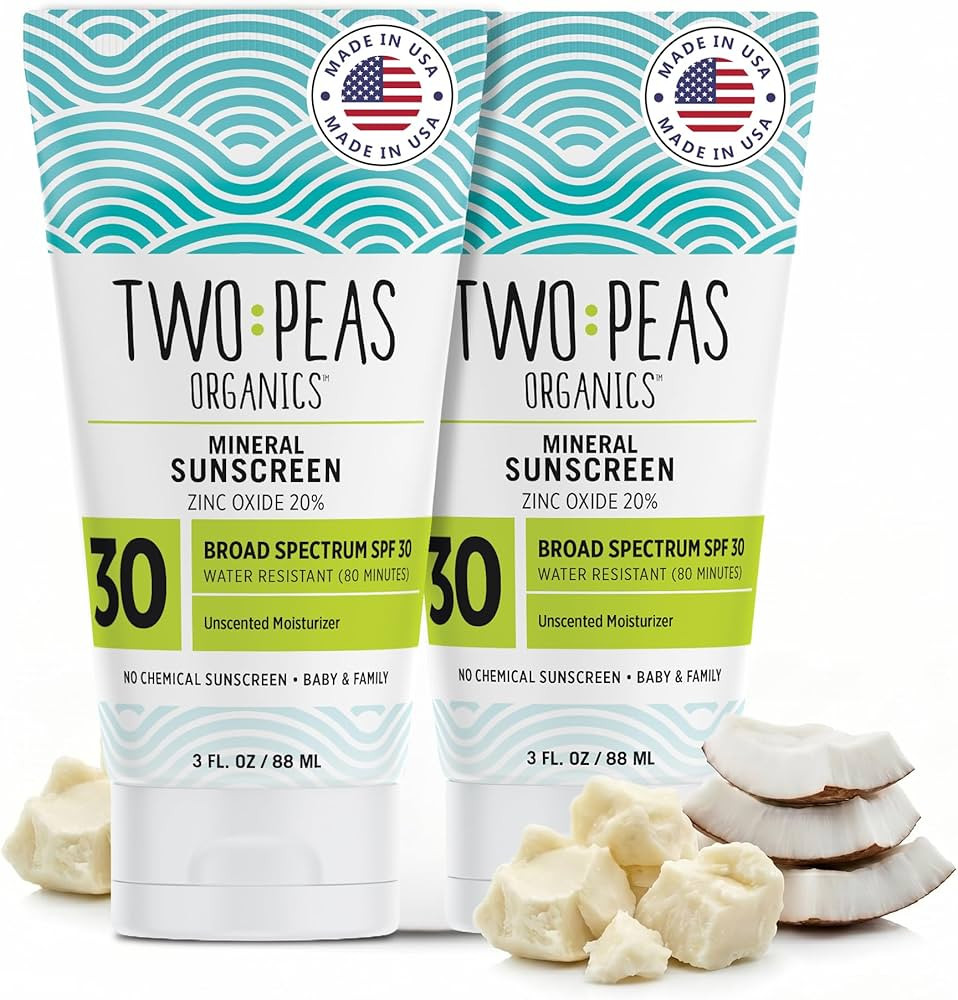 Two Peas Organics Mineral Sunscreen SPF 30 Lotion, Non-Nano Zinc, Reef Safe, Baby & Family Sensit... | Amazon (US)