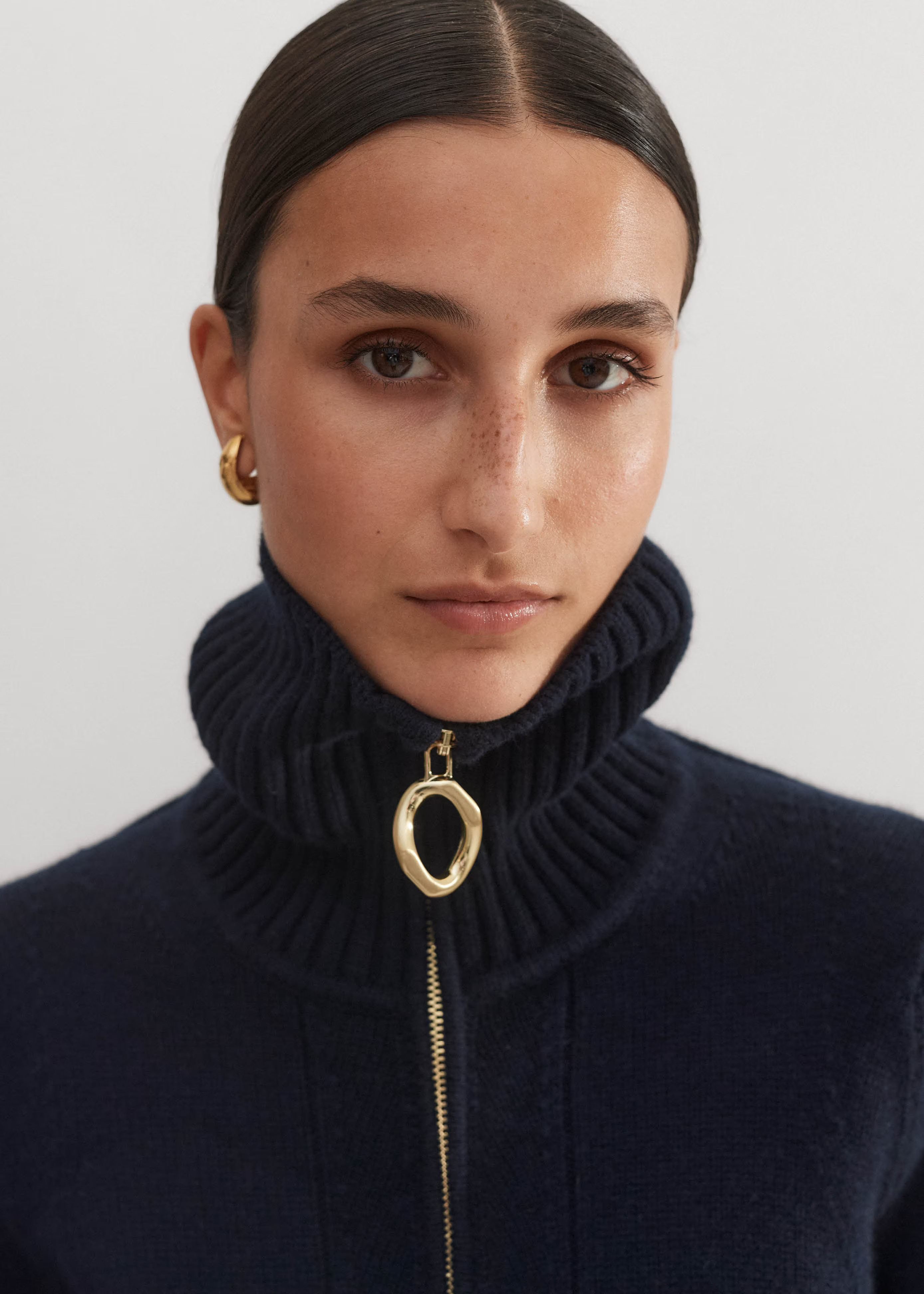 ME+EM Merino Cashmere Half Zip Jumper - Women's  - Navy - Size L | ME+EM Global (Excluding US)