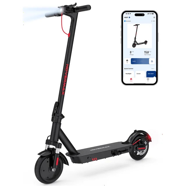 HOVERMAX Electric Scooter 350W Motor Up to 18.6 MPH & 19 Miles, 8.5'' Solid Tires Adults Electric... | Walmart (US)