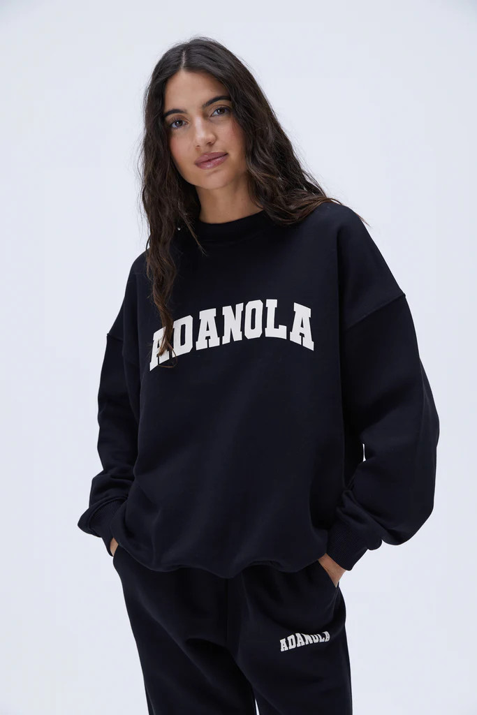 Varsity Oversized Sweatshirt - Black | Adanola UK
