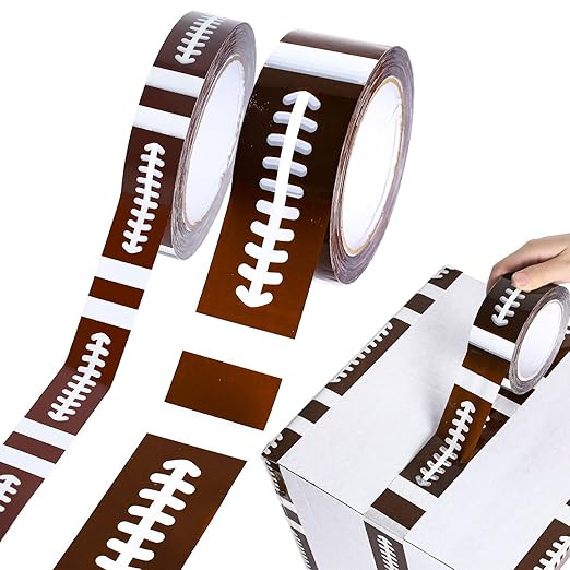 JarThenaAMCS 220 Yards Football Packaging Tape Brown Decorative Football Stitching Packing Tape A... | Amazon (US)