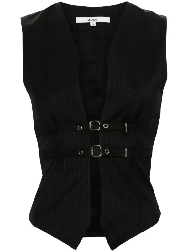 pinstriped wool vest | Farfetch Global