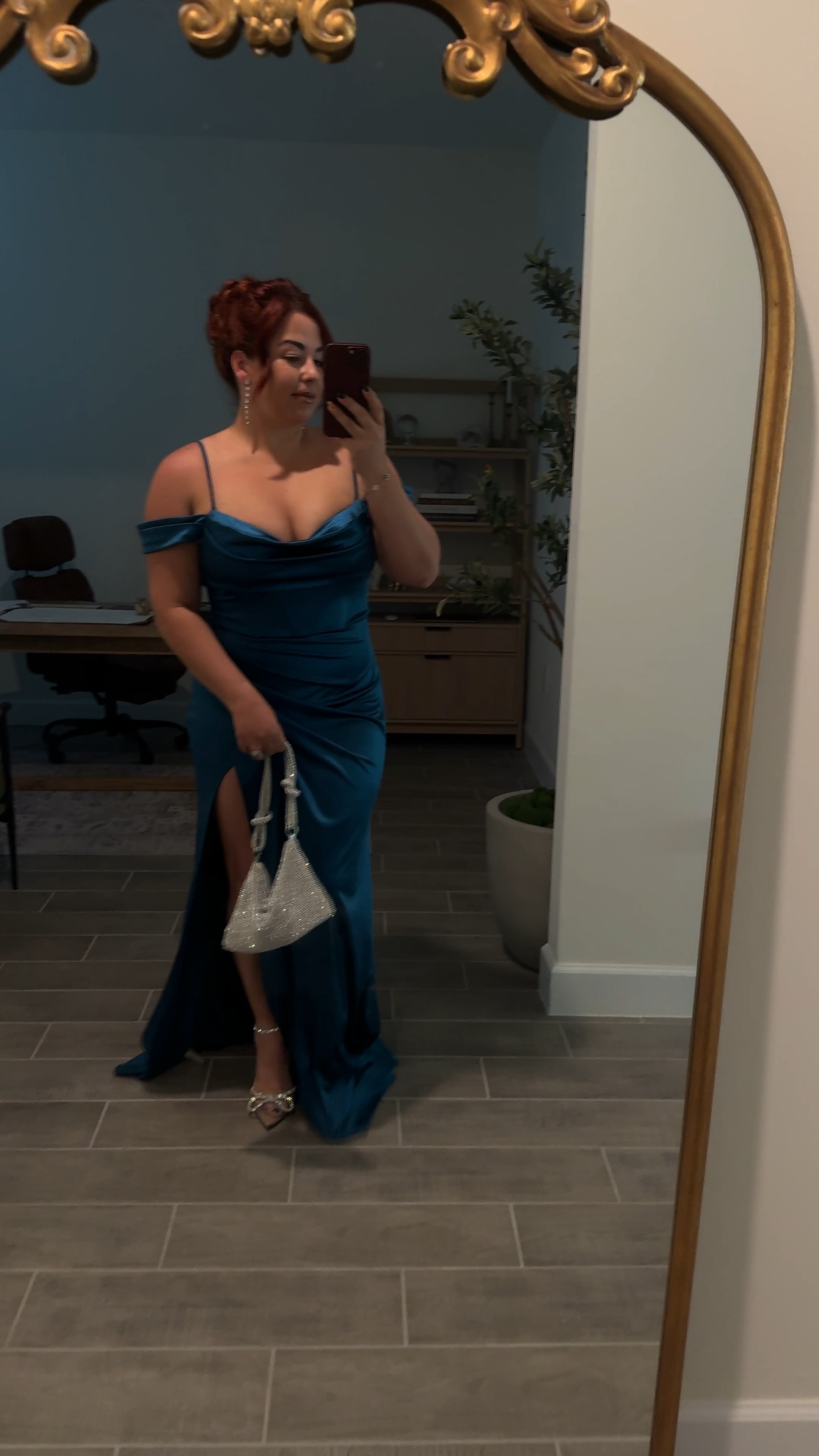 The perfect wedding guest dress , formal
Blue satin dress with leg split off the shoulder . 

#LTKStyleTip #LTKFindsUnder100 #LTKMidsize