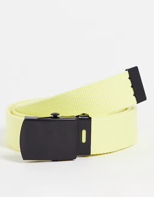 ASOS DESIGN webbing belt in yellow | ASOS | ASOS (Global)