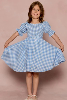 Mini Teagan Dress in Blue Gingham 6/7 | Ivy City Co