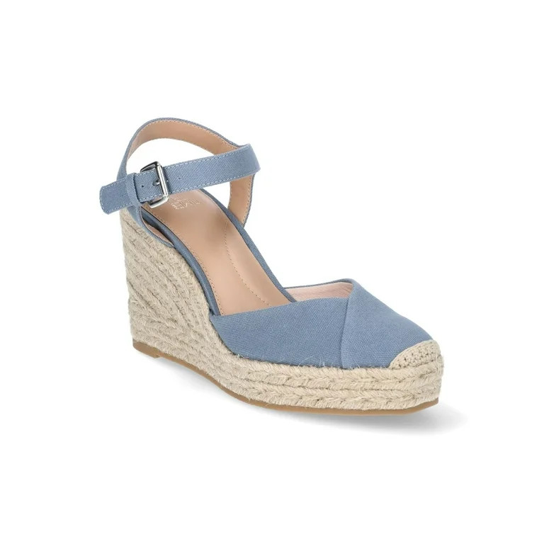 Time and Tru Women's Square Toe Espadrille Wedge Sandals | Walmart (US)