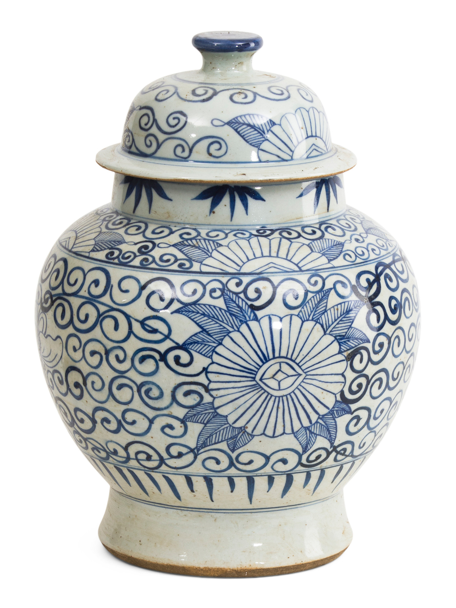 10x15 Porcelain Ancestor Sunflower Temple Jar With Lid | TJ Maxx