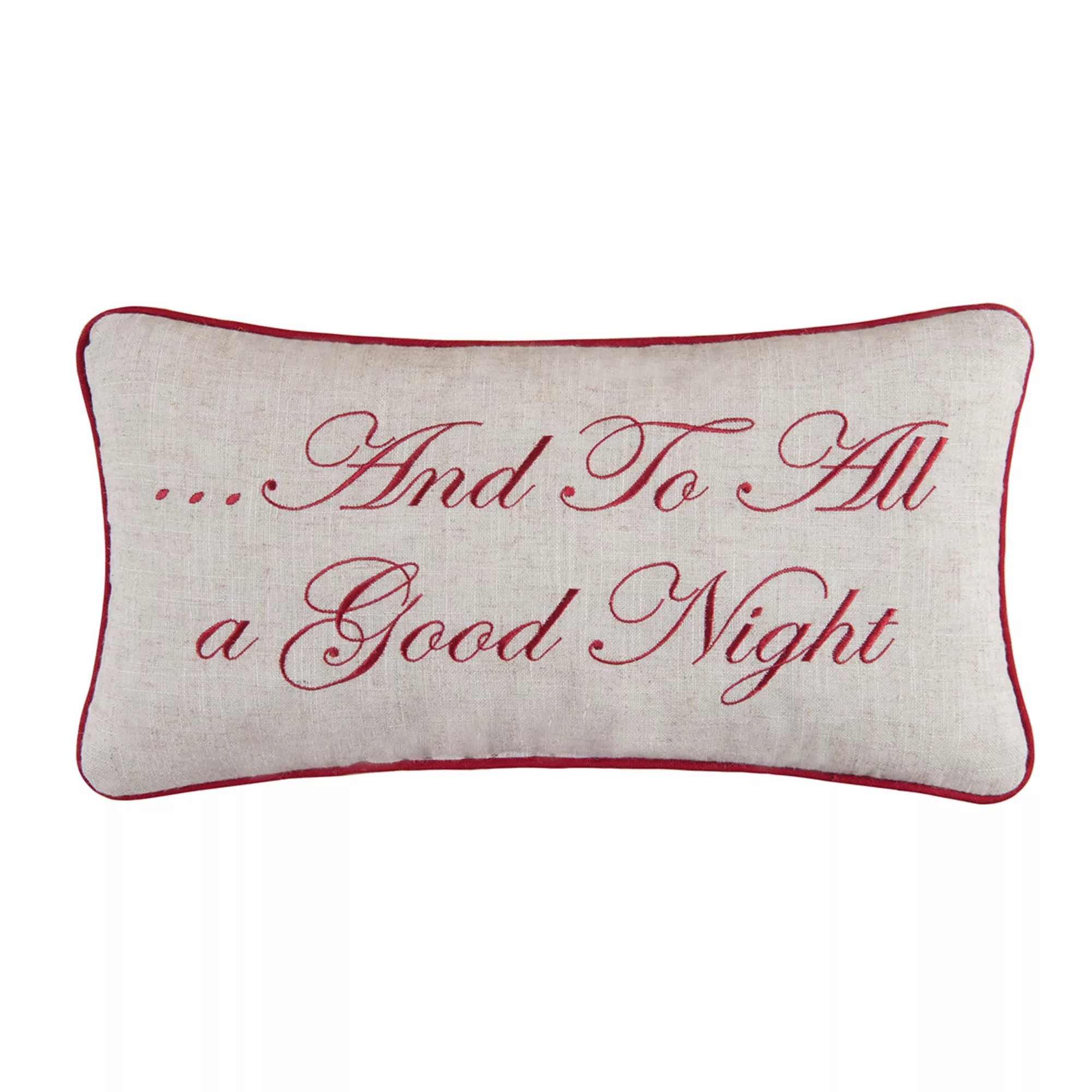 "And To All A Good Night" Embroidered Throw Pillow | Kohl's