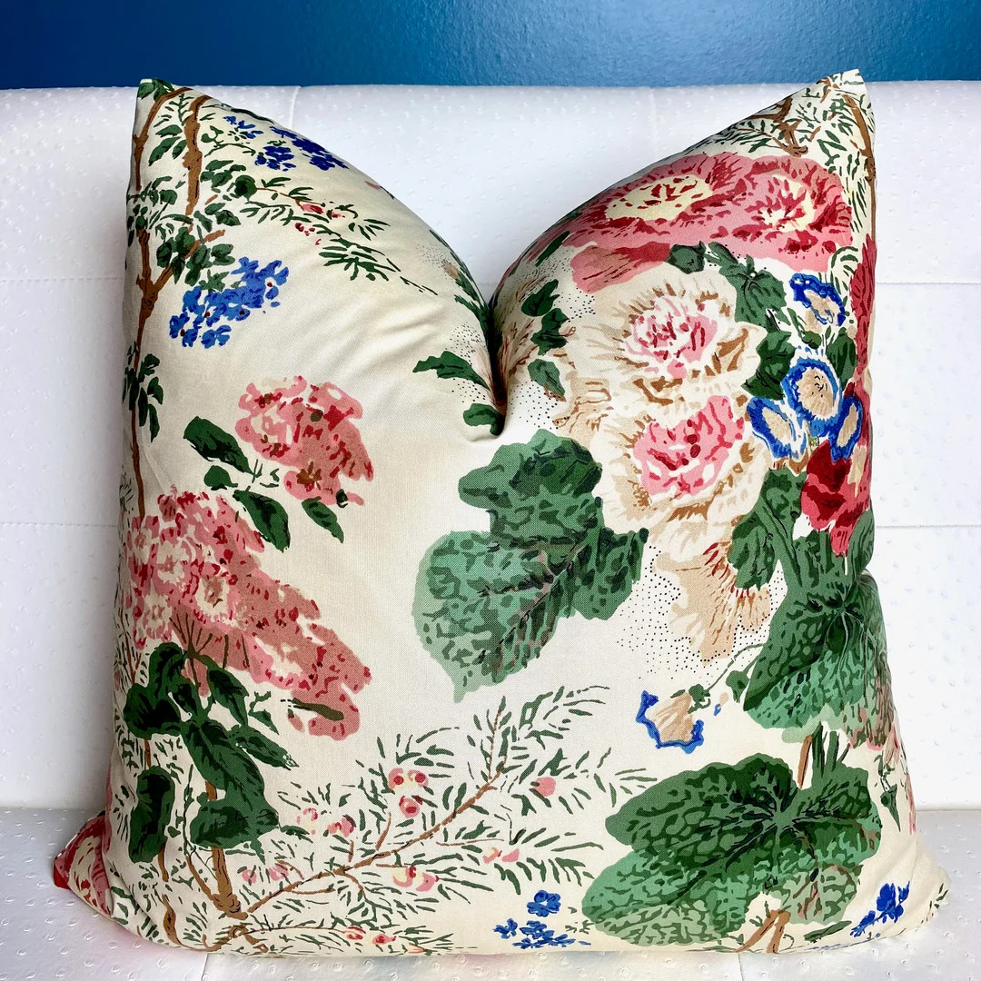 Althea Pillow Cover  Glazed Cotton Chintz  Floral Pillow - Etsy | Etsy (US)