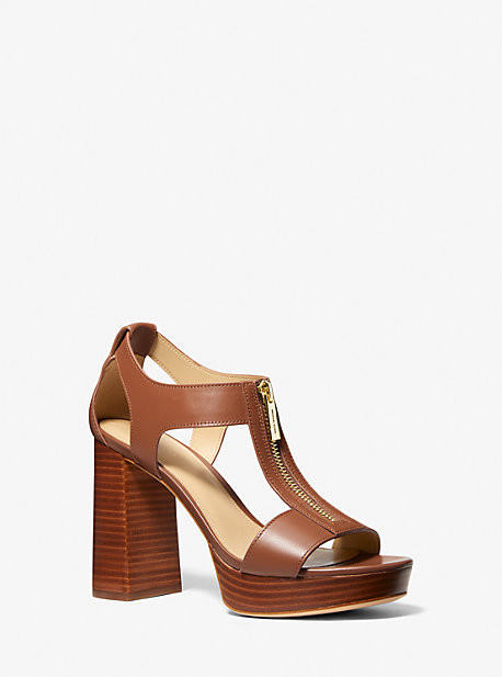 Berkley Leather Block-Heel Sandal | Michael Kors US