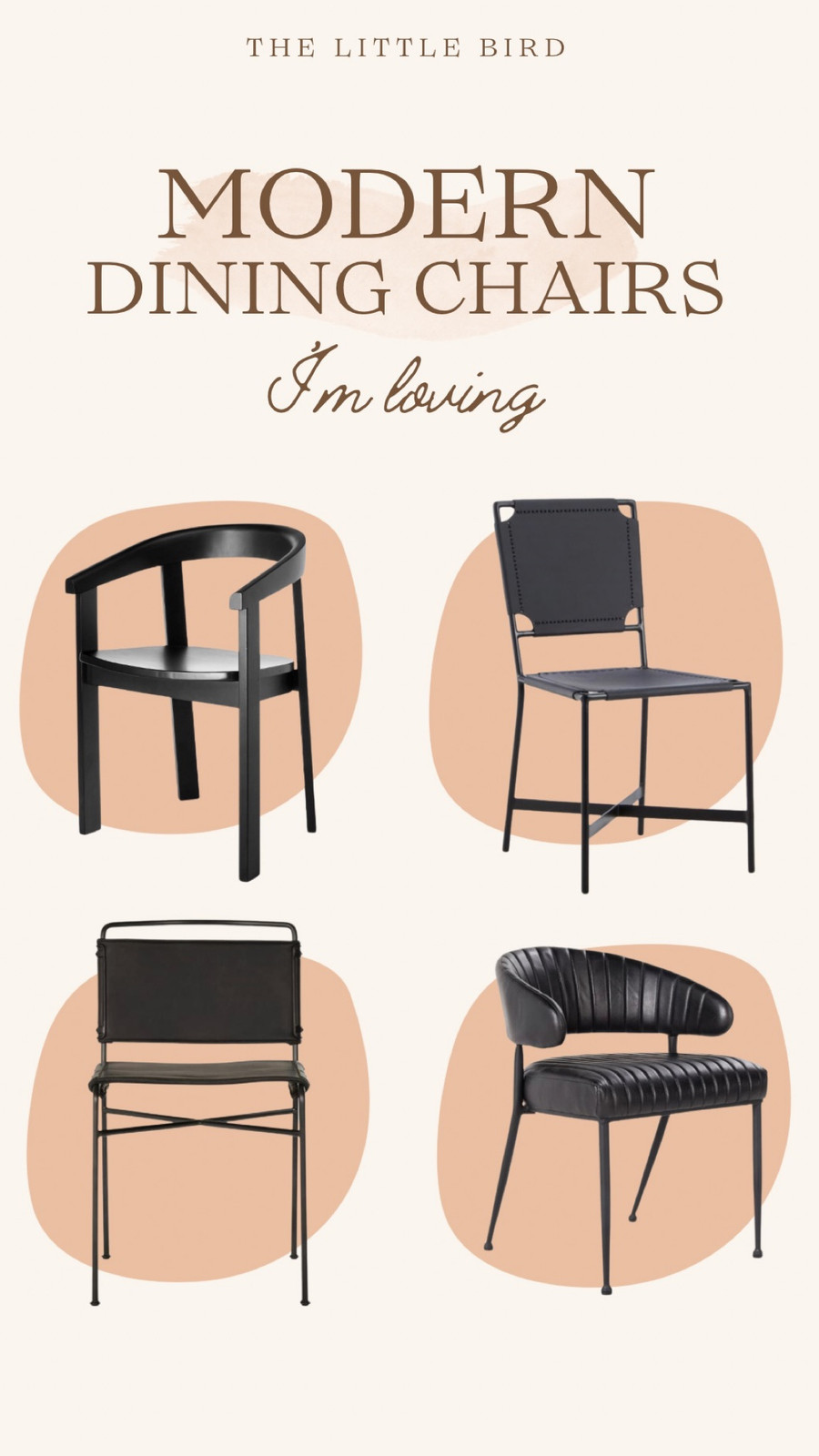 Roundup of my favorite modern industrial black dining room chairs.