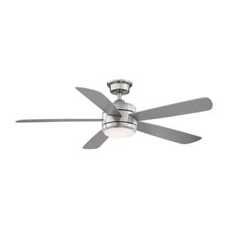 Hampton Bay Averly 52 in. Integrated LED Brushed Nickel Ceiling Fan with Light and Remote Control... | The Home Depot