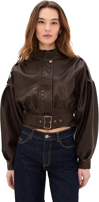 Lioness Women's Gigi Faux Leather Bomber Jacket | Amazon (US)