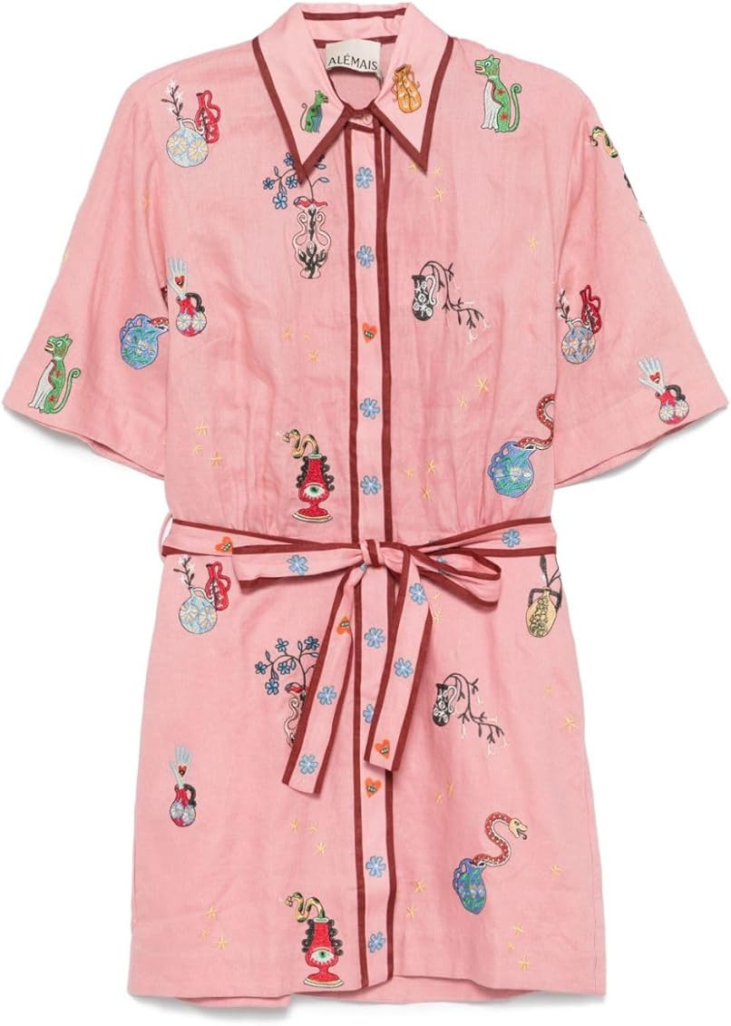 Women's Y2k Floral Graffiti Graphic Mini Sundress - Cute Colorful Short Sleeve Shirt Dress with A... | Amazon (US)